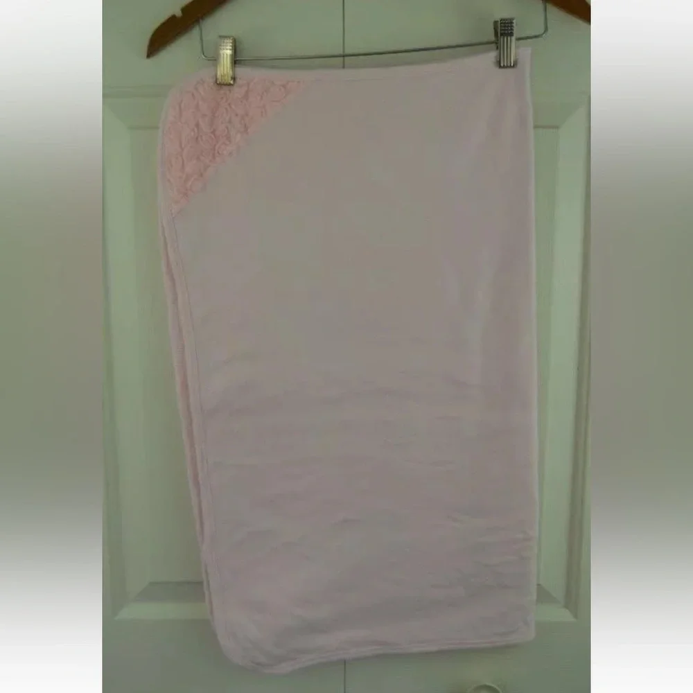 Little Me Baby Blanket Rosette Flowers Pink Bow Cotton Security Lovey Floral